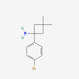 molecular formula C12H16BrN B1466355 1-(4-Bromophenyl)-3,3-dimethylcyclobutan-1-amine CAS No. 1485403-62-0