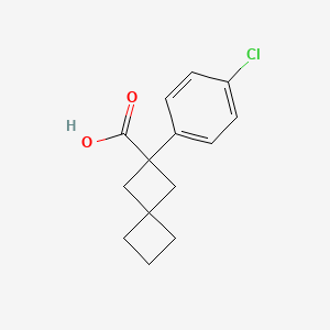 molecular formula C14H15ClO2 B1466356 2-(4-Chlorophenyl)spiro[3.3]heptane-2-carboxylic acid CAS No. 1466868-77-8