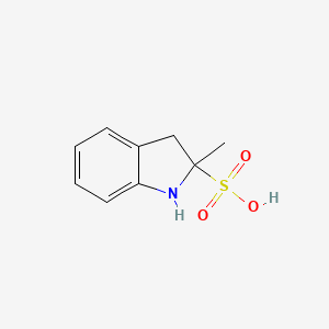 molecular formula C9H11NO3S B14663572 2-Methyl-2,3-dihydro-1H-indole-2-sulfonic acid CAS No. 43132-72-5