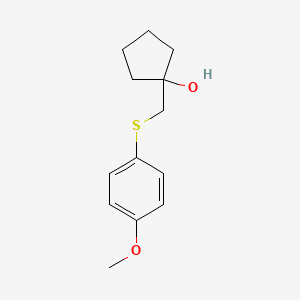 B1466363 1-{[(4-Methoxyphenyl)sulfanyl]methyl}cyclopentan-1-ol CAS No. 1491299-51-4