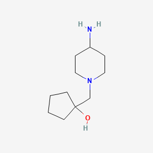 molecular formula C11H22N2O B1466364 1-[(4-Aminopiperidin-1-yl)methyl]cyclopentan-1-ol CAS No. 1492403-93-6