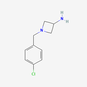 molecular formula C10H13ClN2 B1466365 1-[(4-氯苯基)甲基]氮杂环丁-3-胺 CAS No. 1467498-58-3