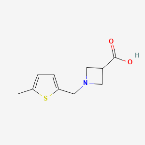 molecular formula C10H13NO2S B1466369 1-[(5-Methylthiophen-2-yl)methyl]azetidine-3-carboxylic acid CAS No. 1467653-69-5