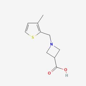 molecular formula C10H13NO2S B1466370 1-[(3-Methylthiophen-2-yl)methyl]azetidine-3-carboxylic acid CAS No. 1490454-59-5