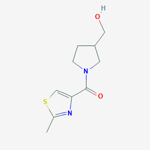 molecular formula C10H14N2O2S B1466373 (3-(Hydroxymethyl)pyrrolidin-1-yl)(2-methylthiazol-4-yl)methanone CAS No. 1478473-78-7