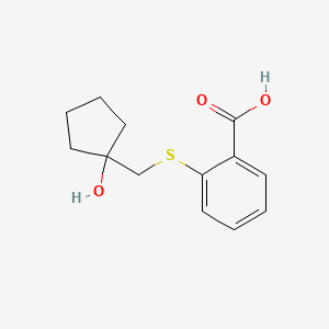 molecular formula C13H16O3S B1466380 2-{[(1-Hydroxycyclopentyl)methyl]sulfanyl}benzoic acid CAS No. 1462882-12-7