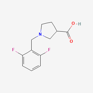 molecular formula C12H13F2NO2 B1466381 1-(2,6-Difluorobenzyl)pyrrolidine-3-carboxylic acid CAS No. 1488319-44-3