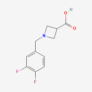 molecular formula C11H11F2NO2 B1466385 1-[(3,4-二氟苯基)甲基]氮杂环丁烷-3-羧酸 CAS No. 1485479-18-2