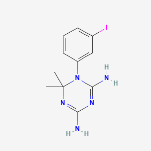 molecular formula C11H14IN5 B14663859 1-(3-Iodophenyl)-6,6-dimethyl-1,6-dihydro-1,3,5-triazine-2,4-diamine CAS No. 51012-14-7