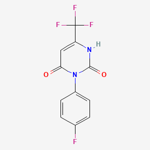 molecular formula C11H6F4N2O2 B14663877 3-(4-Fluorophenyl)-6-(trifluoromethyl)pyrimidine-2,4(1H,3H)-dione CAS No. 50844-60-5