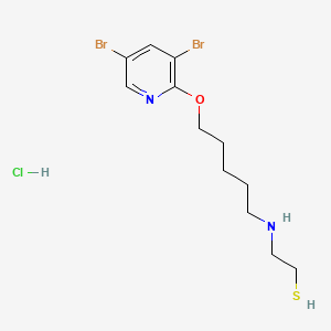 Ethanethiol, 2-(5-(3,5-dibromo-2-pyridyloxy)pentyl)amino-, hydrochloride