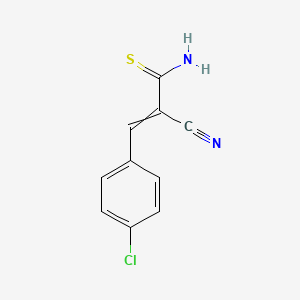 molecular formula C10H7ClN2S B14663944 2-Propenethioamide, 3-(4-chlorophenyl)-2-cyano- CAS No. 39145-33-0