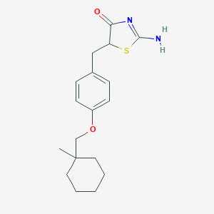 molecular formula C18H24N2O2S B014664 2-Amino-5-[[4-[(1-methylcyclohexyl)methoxy]phenyl]methyl]-1,3-thiazol-4-one CAS No. 85010-66-8