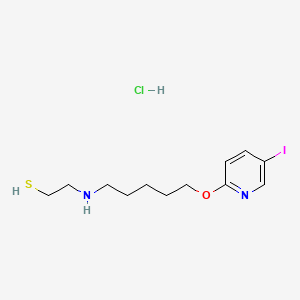 molecular formula C12H20ClIN2OS B14664035 Ethanethiol, 2-(5-(5-iodo-2-pyridyloxy)pentyl)amino-, hydrochloride CAS No. 41287-55-2