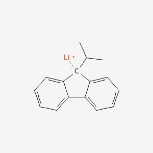 molecular formula C16H15Li B14664069 lithium;9-propan-2-ylfluoren-9-ide CAS No. 38026-22-1