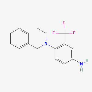 molecular formula C16H17F3N2 B1466407 1-N-benzyl-1-N-ethyl-2-(trifluoromethyl)benzene-1,4-diamine CAS No. 1182811-82-0