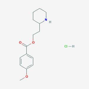 molecular formula C15H22ClNO3 B1466411 2-(2-Piperidinyl)ethyl 4-methoxybenzoate hydrochloride CAS No. 1220031-97-9