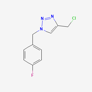molecular formula C10H9ClFN3 B1466414 4-(chloromethyl)-1-[(4-fluorophenyl)methyl]-1H-1,2,3-triazole CAS No. 1248230-67-2