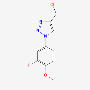 molecular formula C10H9ClFN3O B1466417 4-(chloromethyl)-1-(3-fluoro-4-methoxyphenyl)-1H-1,2,3-triazole CAS No. 1250819-39-6