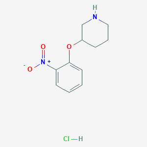 molecular formula C11H15ClN2O3 B1466434 2-Nitrophenyl 3-piperidinyl ether hydrochloride CAS No. 1220029-62-8