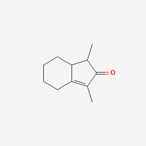 molecular formula C11H16O B14664342 1,3-Dimethyl-1,4,5,6,7,7a-hexahydro-inden-2-one 