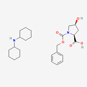 molecular formula C25H38N2O5 B1466436 (2S,4S)-1-(苄氧羰基)-4-羟基吡咯烷-2-羧酸二环己铵盐 CAS No. 81806-47-5
