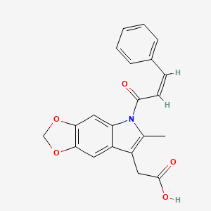 1-Cinnamoyl-2-methyl-5,6-methylenedioxy-3-indolylacetic acid