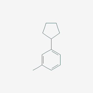 molecular formula C12H16 B14664439 Benzene, 1-cyclopentyl-3-methyl- CAS No. 37438-02-1