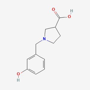 molecular formula C12H15NO3 B1466448 1-[(3-Hydroxyphenyl)methyl]pyrrolidine-3-carboxylic acid CAS No. 1485261-29-7