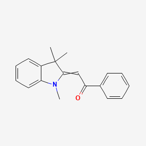 molecular formula C19H19NO B14664481 Ethanone, 2-(1,3-dihydro-1,3,3-trimethyl-2H-indol-2-ylidene)-1-phenyl- CAS No. 36430-85-0