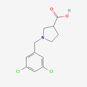 molecular formula C12H13Cl2NO2 B1466449 1-[(3,5-Dichlorophenyl)methyl]pyrrolidine-3-carboxylic acid CAS No. 1491876-41-5