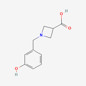molecular formula C11H13NO3 B1466452 1-[(3-Hydroxyphenyl)methyl]azetidine-3-carboxylic acid CAS No. 1466220-73-4