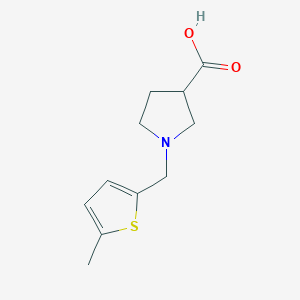 molecular formula C11H15NO2S B1466453 1-[(5-Methylthiophen-2-yl)methyl]pyrrolidine-3-carboxylic acid CAS No. 1489405-20-0