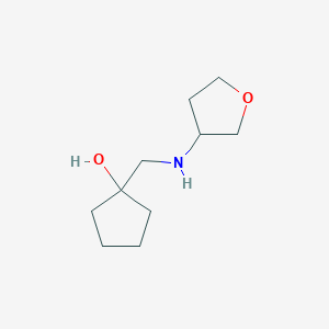 molecular formula C10H19NO2 B1466455 1-{[(Oxolan-3-yl)amino]methyl}cyclopentan-1-ol CAS No. 1495239-03-6