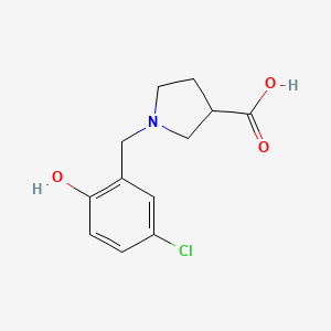 molecular formula C12H14ClNO3 B1466460 1-[(5-Chloro-2-hydroxyphenyl)methyl]pyrrolidine-3-carboxylic acid CAS No. 1479908-62-7