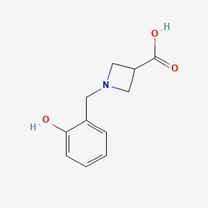 molecular formula C11H13NO3 B1466461 1-[(2-Hydroxyphenyl)methyl]azetidine-3-carboxylic acid CAS No. 1479720-82-5