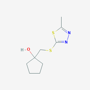 1-{[(5-Methyl-1,3,4-thiadiazol-2-yl)sulfanyl]methyl}cyclopentan-1-ol