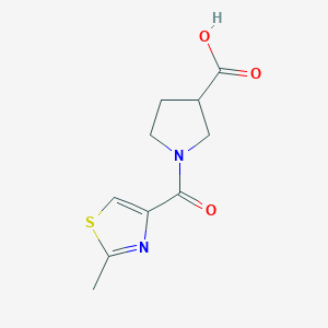 molecular formula C10H12N2O3S B1466473 1-(2-Methylthiazole-4-carbonyl)pyrrolidine-3-carboxylic acid CAS No. 1485008-79-4