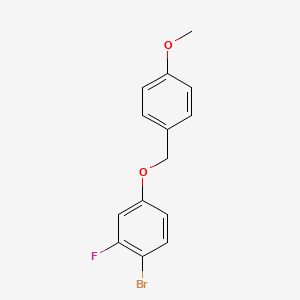 molecular formula C14H12BrFO2 B1466474 1-溴-2-氟-4-(4-甲氧基苄氧基)-苯 CAS No. 1498016-46-8
