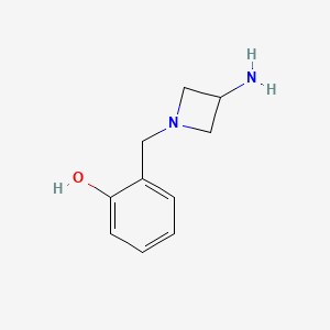 molecular formula C10H14N2O B1466486 2-[(3-Aminoazetidin-1-yl)methyl]phenol CAS No. 1486737-97-6