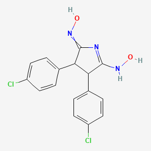 N-[3,4-Bis(4-chlorophenyl)-5-(hydroxyamino)-3,4-dihydro-2H-pyrrol-2-ylidene]hydroxylamine