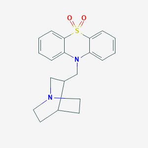 molecular formula C20H22N2O2S B14664987 10-[(1-Azabicyclo[2.2.2]octan-3-yl)methyl]-5lambda~6~-phenothiazine-5,5(10H)-dione CAS No. 40765-35-3