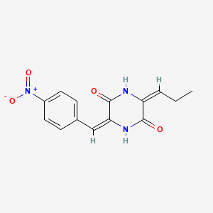 (3E,6E)-3-[(4-nitrophenyl)methylidene]-6-propylidenepiperazine-2,5-dione