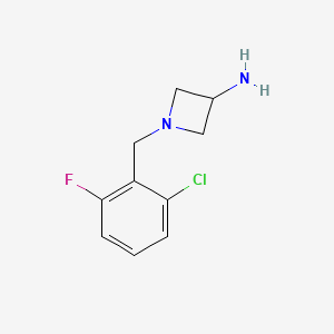 molecular formula C10H12ClFN2 B1466506 1-[(2-クロロ-6-フルオロフェニル)メチル]アゼチジン-3-アミン CAS No. 1498597-45-7