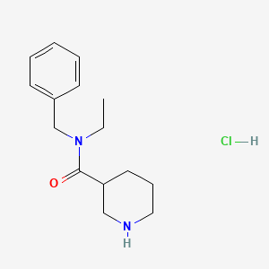 molecular formula C15H23ClN2O B1466509 N-Benzyl-N-ethyl-3-piperidinecarboxamide hydrochloride CAS No. 1220033-71-5