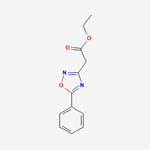 molecular formula C12H12N2O3 B1466529 Ethyl 2-(5-phenyl-1,2,4-oxadiazol-3-yl)acetate CAS No. 1208081-35-9