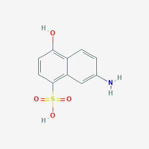 molecular formula C10H9NO4S B14665544 7-Amino-4-hydroxynaphthalene-1-sulfonic acid CAS No. 38689-01-9