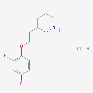molecular formula C13H18ClF2NO B1466559 3-[2-(2,4-Difluorophenoxy)ethyl]piperidine hydrochloride CAS No. 1220032-30-3
