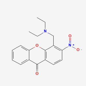 molecular formula C18H18N2O4 B14665672 Xanthen-9-one, 4-(diethylamino)methyl-3-nitro- CAS No. 43159-92-8