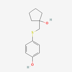 molecular formula C12H16O2S B1466578 4-{[(1-Hydroxycyclopentyl)methyl]sulfanyl}phenol CAS No. 1490726-90-3